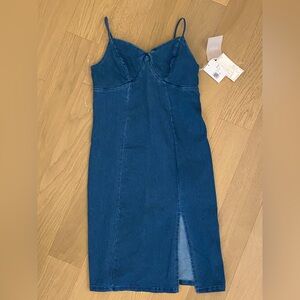 Forever 21 Project Rebel Denim Midi Dress in Medium Denim Wash
